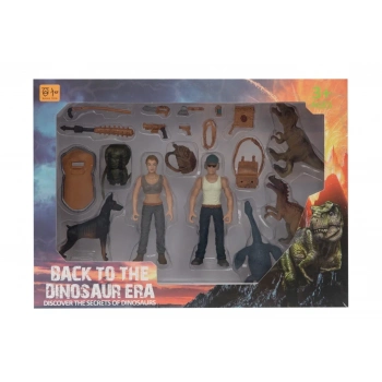 ÇOK SATAN Kadın Erkek Figürlü 3 Dinozorlu ve Aksesuarlı Oyun Seti