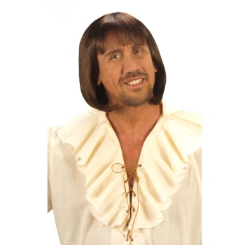 ÇOK SATAN Kahve Renk Erkekler İçin Kısa Ortaçağ Peruğu