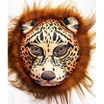 ÇOK SATAN Kahverengi Saçlı Yeleli Aslan Maskesi Eva Mega Peluş 37 No