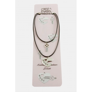 ÇOK SATAN Kalp Anahtar Arkadaşlık Kolyeleri (Çift Kolye)