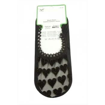ÇOK SATAN Kalp Dantel Babet Çorap