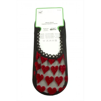 ÇOK SATAN Kalp Dantel Babet Çorap