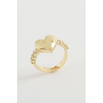 ÇOK SATAN Kalp Taşlı Metal Yüzük