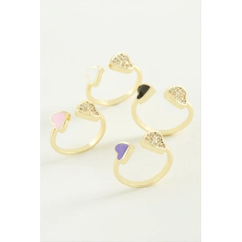 ÇOK SATAN Kalp Taşlı Mineli Eklem Yüzük