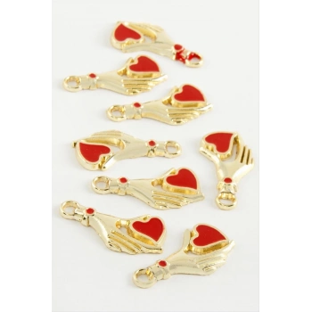 ÇOK SATAN Kalp Tek Kulplu Mineli Bileklik ve Kolye Ucu Aparatı 1 Adet