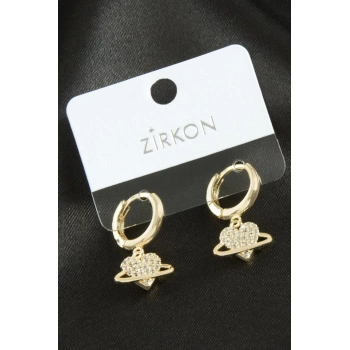 ÇOK SATAN Kalp Zirkon Taşlı Küpe