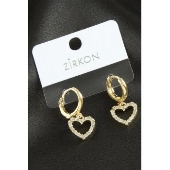 ÇOK SATAN Kalp Zirkon Taşlı Küpe