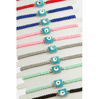 ÇOK SATAN Kare Nazar Makrome Örgülü Bileklik