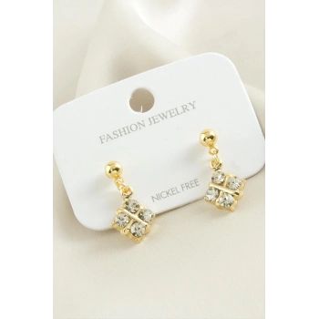 ÇOK SATAN Kare Taşlı Küpe