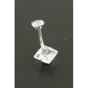 ÇOK SATAN Kare Zirkon Taşlı Çelik Piercing 1 Adet