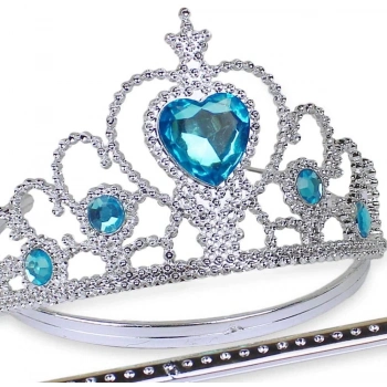 ÇOK SATAN Karlar Ülkesi Mavi Kalpli Taşlı Elsa Tacı