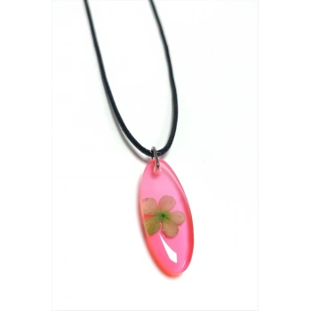 ÇOK SATAN Kartopu Çiçeği Oval Epoksi Kolye