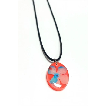 ÇOK SATAN Kartopu Çiçeği Oval Epoksi Kolye