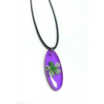 ÇOK SATAN Kartopu Çiçeği Oval Epoksi Kolye