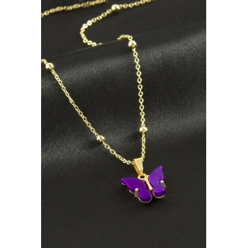 ÇOK SATAN Kelebek Figürlü Polyester Kolye