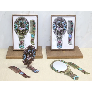 ÇOK SATAN Kelebek Katlanabilir Ayna Ve Tarak Seti Büyük Boy