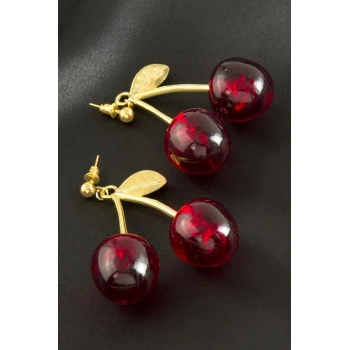 ÇOK SATAN Kiraz Yeni Sezon Metal Küpe