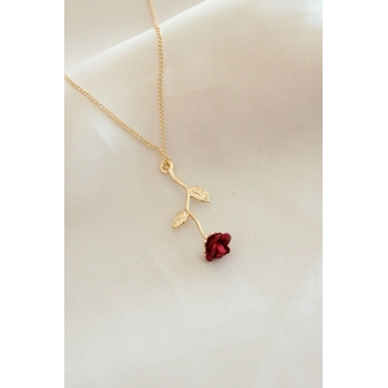 ÇOK SATAN Kırmızı Gül Figürlü Kolye