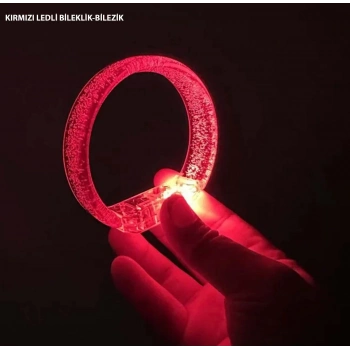 ÇOK SATAN Kırmızı Led Işıklı Baskı Yapılabilen Pilli Bileklik Bilezik 1,5 Cm Genişlik