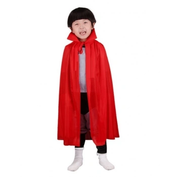 ÇOK SATAN Kırmızı Renk Yakalı Pelerin Çocuk Boy 90 Cm