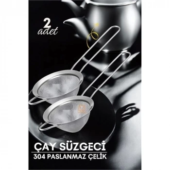ÇOK SATAN Klasik Çay Süzgeci 304 Paslanmaz Çelik 2 ADET