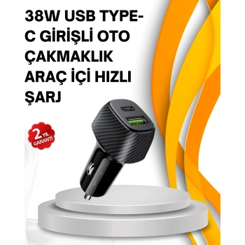 ÇOK SATAN Kompakt Tasarımlı Type-C + USB Girişli Araç Şarj Başlığı