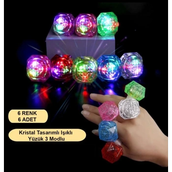 ÇOK SATAN Kristal Led Parti Yüzük Seti (639lı)