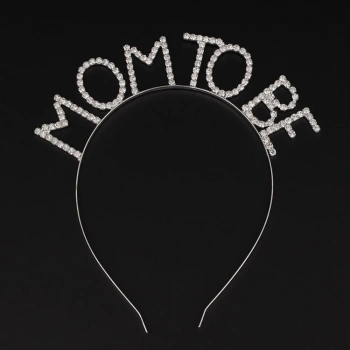 ÇOK SATAN Kristal Taşlı Gümüş Renk Mom To Be Tacı Anne Tacı