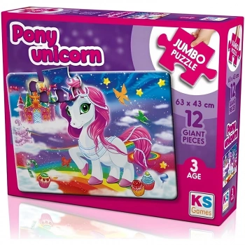 ÇOK SATAN KS Games Pony Unicorn 12 Parça Jumbo Boy Puzzle