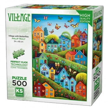 ÇOK SATAN KS Games Village with Butterflies Puzzle 500 Parça 20079