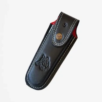 ÇOK SATAN Kurt Figürlü Hakiki Deri Çakı Kılıfı No:2, 12 x 4 cm - Kemerlikli