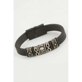 ÇOK SATAN Kuru Kafa Kaliteli Mıknatıslı Suni Deri Bileklik