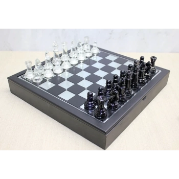 ÇOK SATAN Kutulu Cam Satranç Seti Alk3531