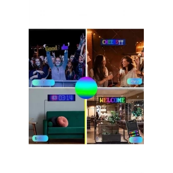 ÇOK SATAN Led Matrix Bluetooth Bağlantılı Araç Camına Uygun Pixsel Görünümlü 16X96 pixel