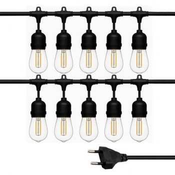 ÇOK SATAN Ledx Kb00002 10lu E27 Duy Sıralı 10 Metre Lamba Kablosu (10 Adet Duy İçerir)