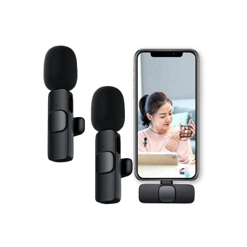 ÇOK SATAN Lightning Girişli Iphone Uyumlu Ikili Kablosuz Yaka Mikrofonu Youtube Facebook Tiktok Vlog