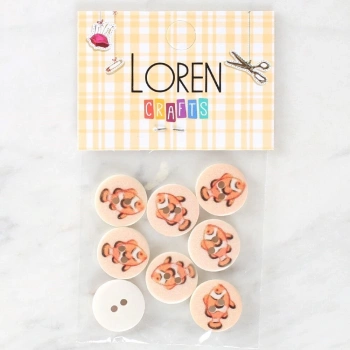 ÇOK SATAN Loren Crafts 8li Balık Düğme - 1157