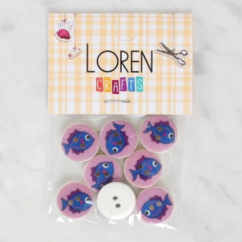 ÇOK SATAN Loren Crafts 8li Balık Düğme - 1186
