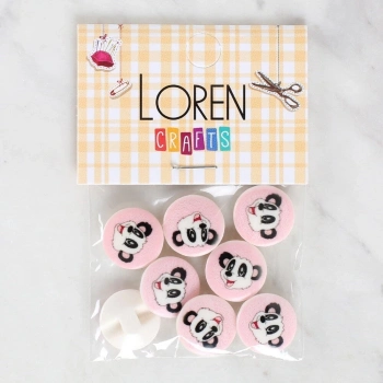 ÇOK SATAN Loren Crafts 8li Panda Düğme - 1054