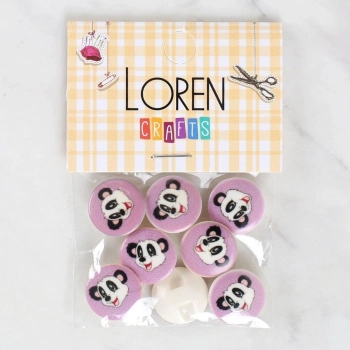 ÇOK SATAN Loren Crafts 8li Panda Düğme - 1055