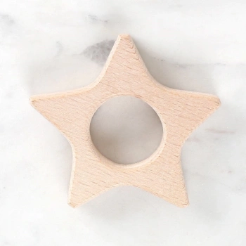 ÇOK SATAN Loren Crafts Yıldız Figürlü Organik Ahşap Diş Kaşı