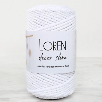 ÇOK SATAN Loren Decor Slim 3 Büküm Makrome İpi Beyaz - L001