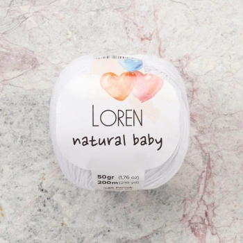 ÇOK SATAN Loren Natural Baby Beyaz El Örgü İpi - R001 - 33829