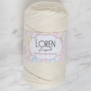 ÇOK SATAN Loren Polyester Soft Macrame Krem El Örgü İpi - LM003 - 34427