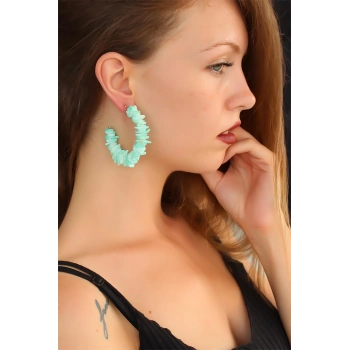 ÇOK SATAN Mavi Taşlı Bayan Sallantı Küpe