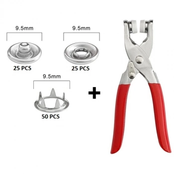 ÇOK SATAN Metal Çıtçıtlı Düğme Pensesi Ve Düğmesi (25 Set)