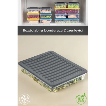 ÇOK SATAN Mikrodalga Uyumlu Saklama Kabı Erzak Kabı Antrasit 1 X 2400ml