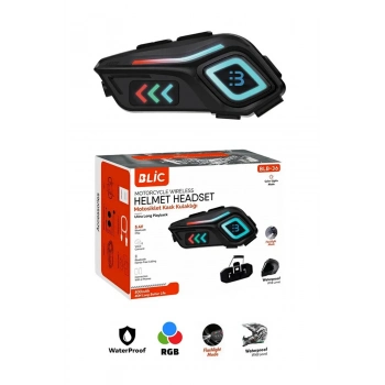 ÇOK SATAN Motor Kask Kulaklık Rgb Modlu Motosiklet Kulaklık Su Geçirmez 5.4 Bluetooth Intercom Blb_36
