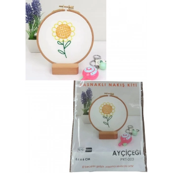 ÇOK SATAN Nakış Kitleri Kasnaklı 8.6 X 6 cm Ayçiçeği