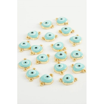 ÇOK SATAN Nazar Çift Kulplu Mineli Bileklik ve Kolye Ucu Aparatı 1 Adet